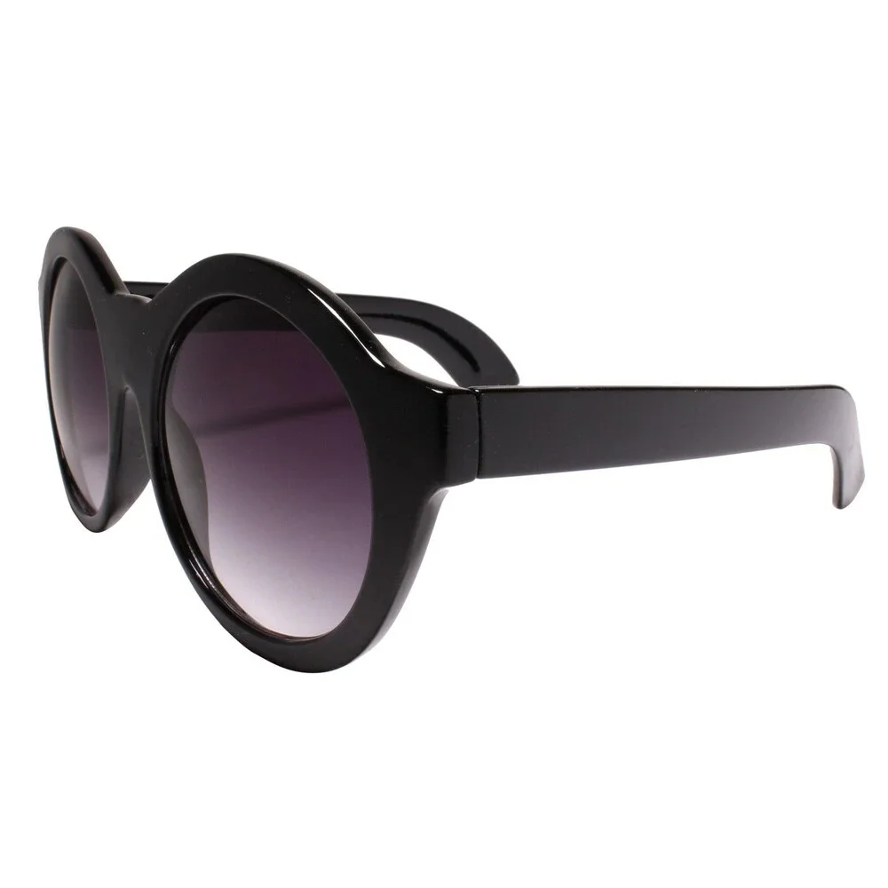Classic Retro Round Large Oversized Sunglasses Mens Womens Black Shades